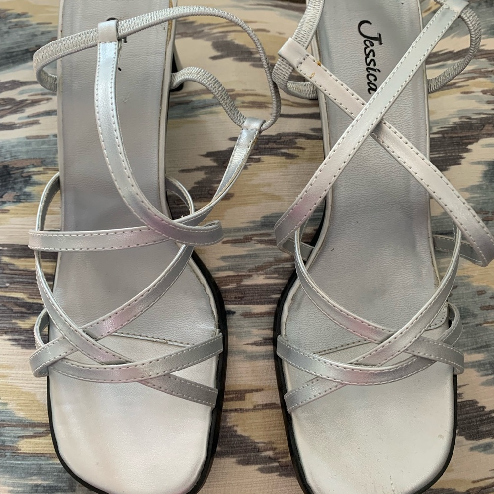 Jessica Silver Strappy Sandals